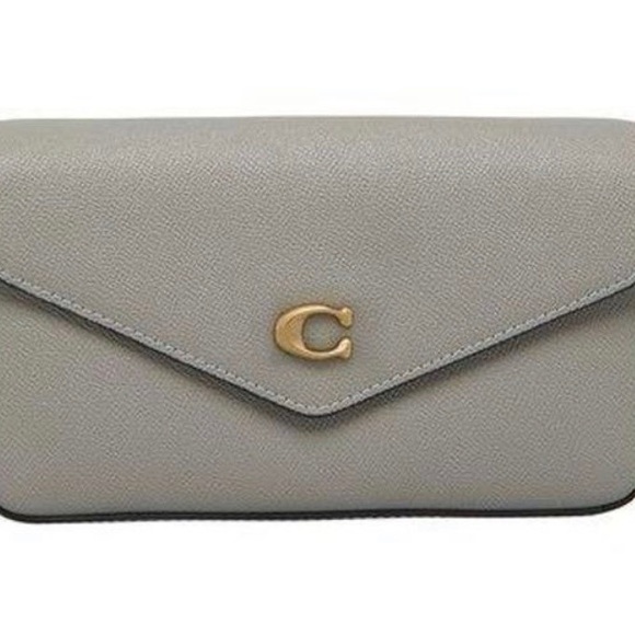 RARE Coach Wyn Crossgrain Leather Crossbody Bag, gray, gold hardware. - Picture 2 of 10